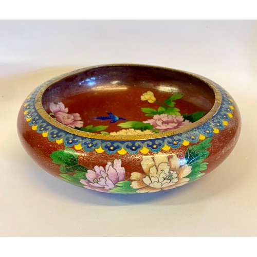 172 - Chinese  Cloisonné Enamel Bowl 23cm Diameter