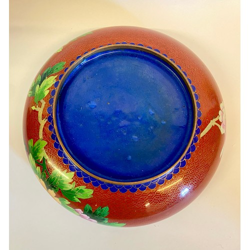 172 - Chinese  Cloisonné Enamel Bowl 23cm Diameter