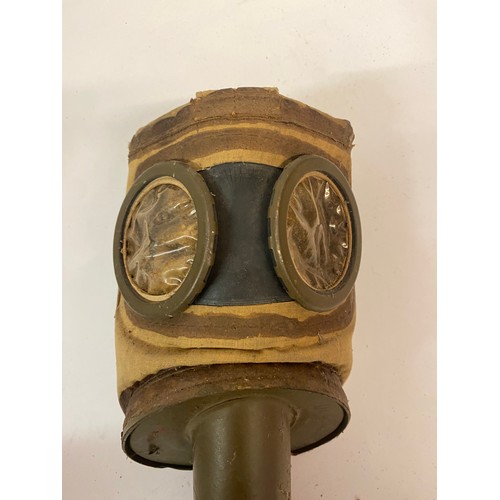 181 - WW2 Belgian Military Gas Mask in Container 31cm Height