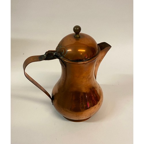 183 - Collection of Four Numbered Copper Tea Pots / Jugs. Tallest 20cm Height