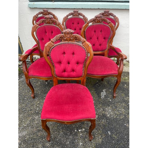 151 - Six Continental Upholstered Chairs To Include Two Carvers. (6)