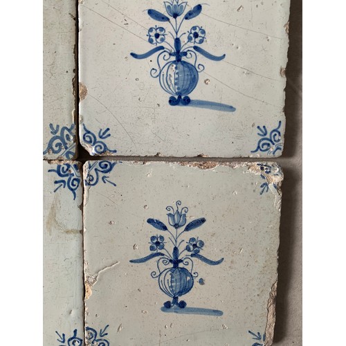 122 - Set Of 6 x 18thC Blue And White DELFT Tiles
@ 13 x 13 cms