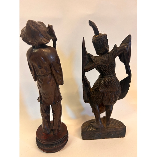 189 - Two Asian Wood Figures. 23cm x 10cm.   (2)