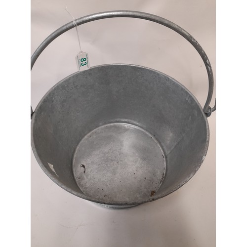 83 - Large Galvanised Tub with Swing Handle, 27cm x 47cm