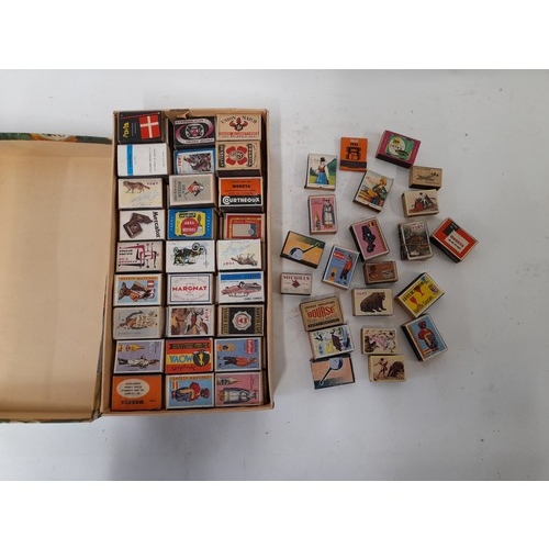 261 - Large quantity of collectable advertising matchboxes contained in a shoebox, circa 130 boxes