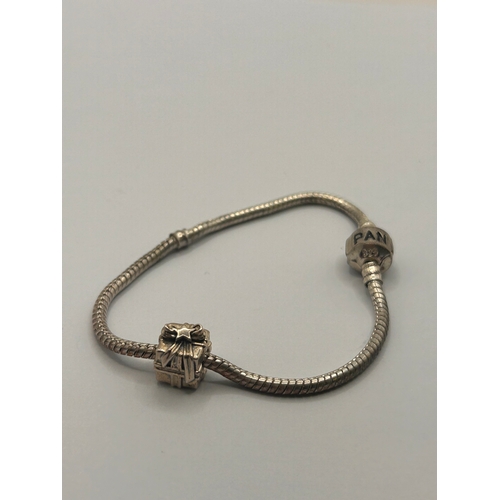 216 - Silver Pandora charm Braclet.   (1)