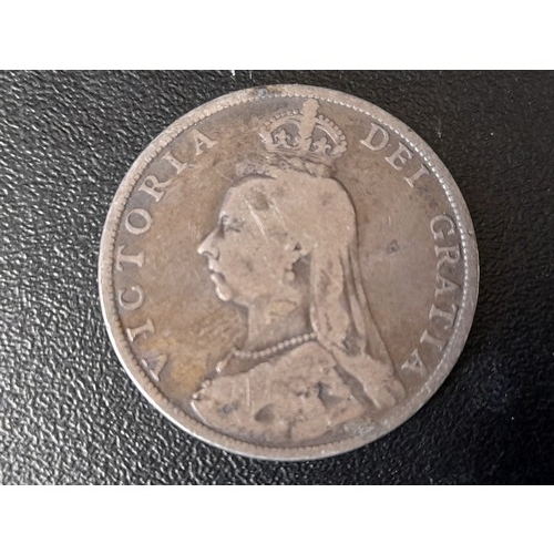 266 - A 1889 Queen Victoria Florin and a 1901 Token. W. Clarkson- costumer and Perriquier to King Edward v... 