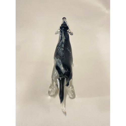 238 - Murano Glass Wolf Figure. 25cm x 19cm