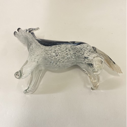 238 - Murano Glass Wolf Figure. 25cm x 19cm