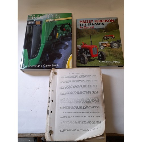 278 - Quantity of Tractor Books and a parts reference catalogue for a Massey Fergusson 510/515 combine