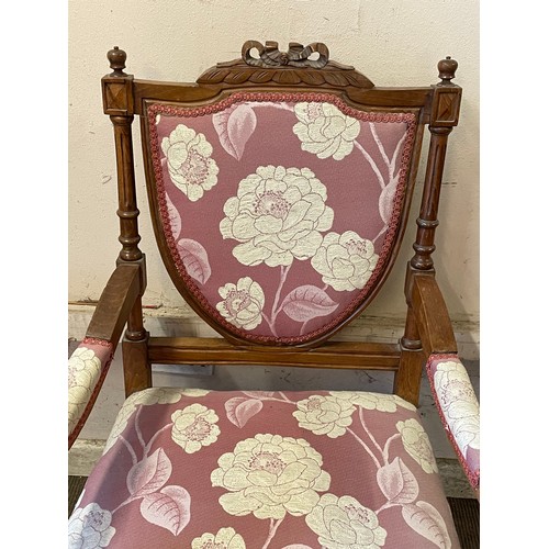 160A - Antique Upholstered Elbow Chair.