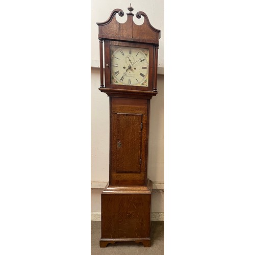 28 - Antique Longcase Clock By Reynolds Of Holdsworthy . Along With Weights And Pendulum 213CMS High