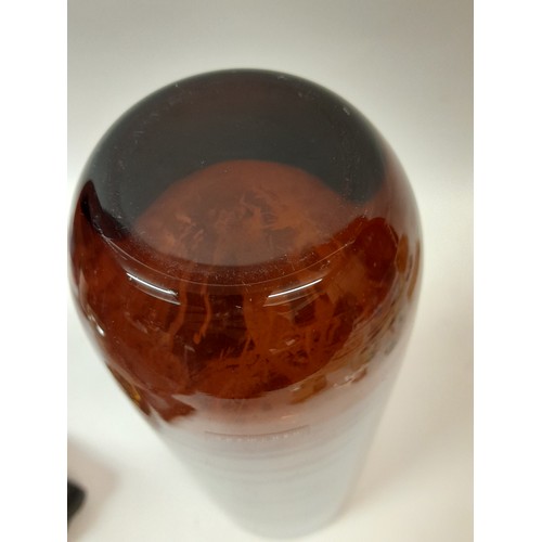 374 - Very heavy Handmade Glass Vase standing 36cm high