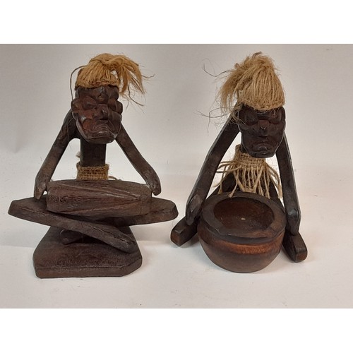 386 - A Pair of decorative Tribal Figures, 15cm high