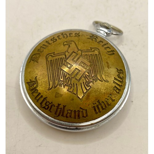 305 - German Deutsches Reich Nazi Style Pocket watch 4.5cm Diameter