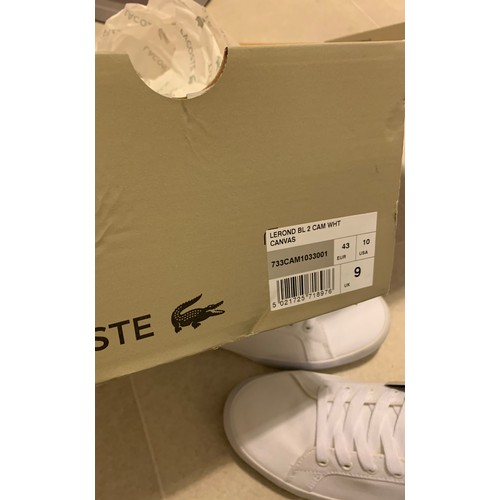 112 - Similar To Previous Lot
Pair Of New Lacoste Trainers Size 9