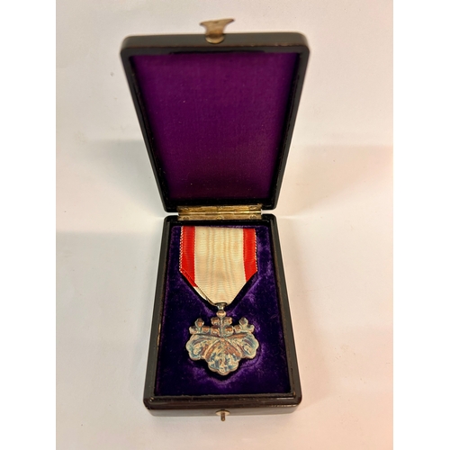 334 - WW2 Japanese Order Of The Sacred Treasure. Cased Medal.