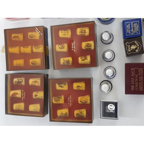 411 - Collection of China Thimbles most in presentation boxes