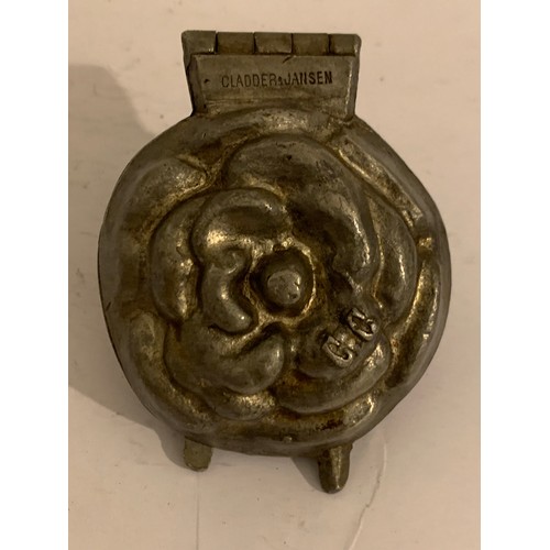 117 - Antique Chocolate Mold In The Form Of A Rose Petal