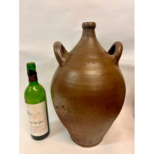 188 - Vintage Salt Glazed Stone Wear Jug Twin handled Jug. 42cm x 24cm.