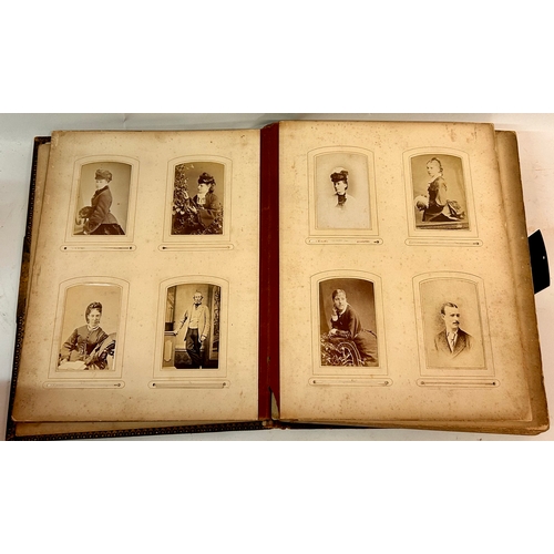 524 - Antique  Leather Photo Album. 31cm x 25cm