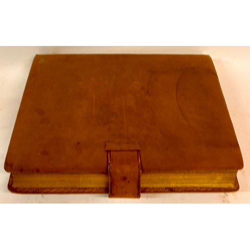 525 - Antique  Suede Photo album. 30cm x 23cm.