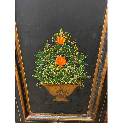 35 - Hand Painted Indian Cupboard With Internal Shelves. 77 x 37 x 159 cms