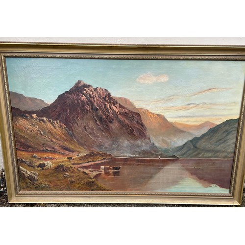 114 - Large Vintage Oil Painting On Canvas By Stan L. Hills Of “Thé Elbow Of Ben Nevis After Alfred De Bre... 