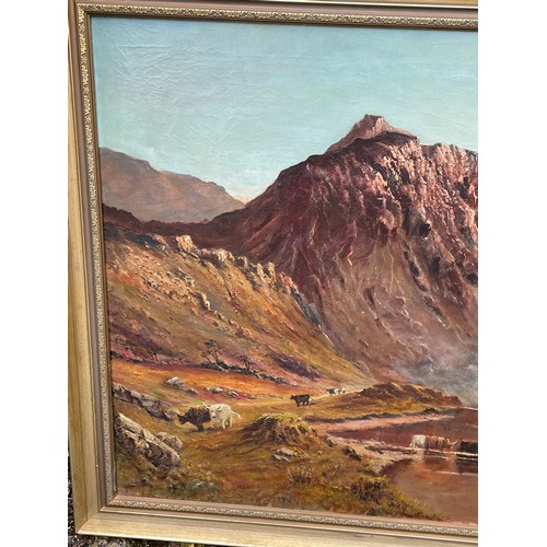 114 - Large Vintage Oil Painting On Canvas By Stan L. Hills Of “Thé Elbow Of Ben Nevis After Alfred De Bre... 