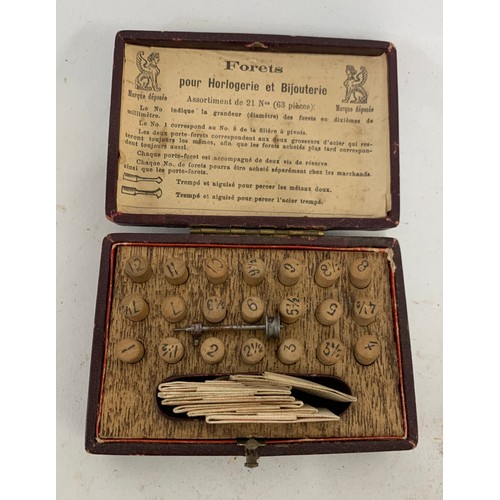 106 - Early Antique Watch Repairers Tools - Each Wooden Cylinder Containing Minute Watch Pieces