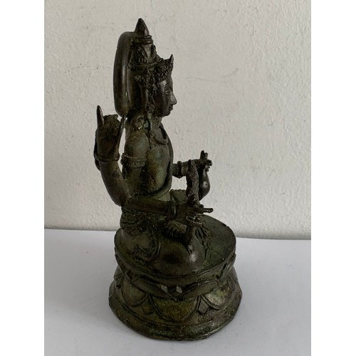 135 - Asian Bronze Figure Possibly MAJAPAHIT BODHISATTVA Having Verdigris Patina
8.5 x 8 x 16 cms h