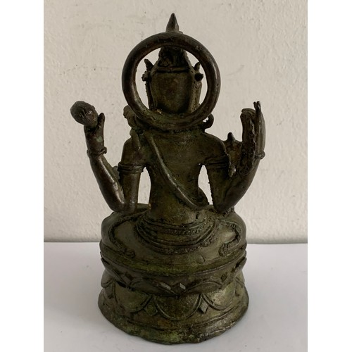 135 - Asian Bronze Figure Possibly MAJAPAHIT BODHISATTVA Having Verdigris Patina
8.5 x 8 x 16 cms h