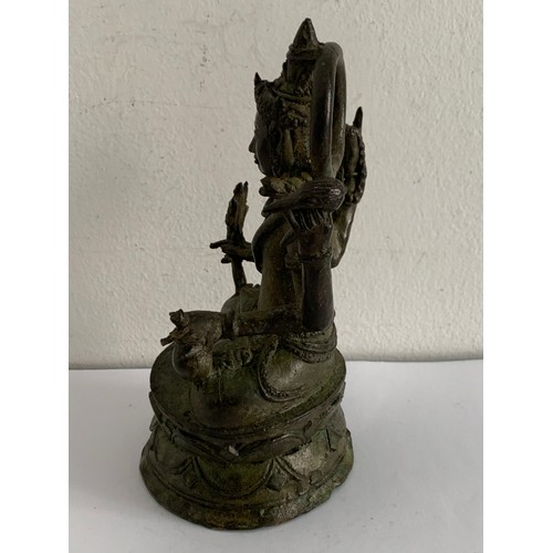 135 - Asian Bronze Figure Possibly MAJAPAHIT BODHISATTVA Having Verdigris Patina
8.5 x 8 x 16 cms h