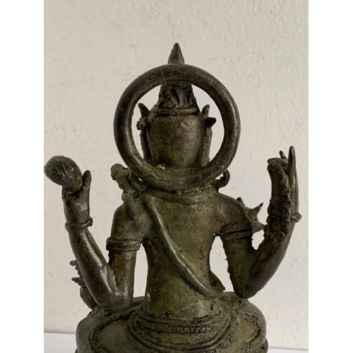 135 - Asian Bronze Figure Possibly MAJAPAHIT BODHISATTVA Having Verdigris Patina
8.5 x 8 x 16 cms h