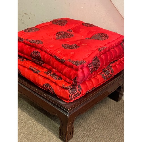 68 - Chinese Foot Stool With Double Cushion. 18 x 34 x 34 cms