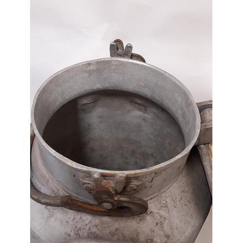 648 - Aluminium Milk Churn with 2 handles and locking lid,   60cm high