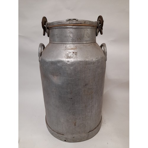 648 - Aluminium Milk Churn with 2 handles and locking lid,   60cm high