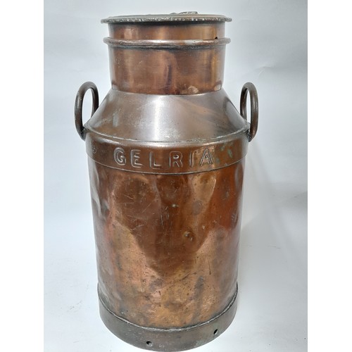 649 - Copper Plated Milk Churn, 58cm high