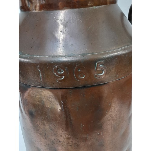 649 - Copper Plated Milk Churn, 58cm high