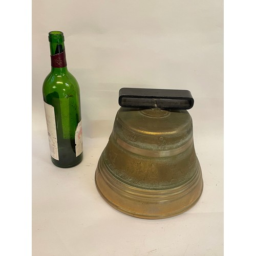 165A - Very Big Bronze / Brass Swiss Cow Bell By Peter Berger . With Clanger 22.5 x 24.5 cms