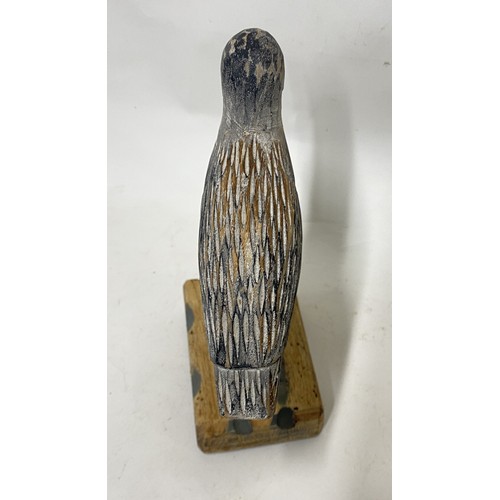 302 - Vintage Carved Wood Shore Bird Figurine 28cm Height