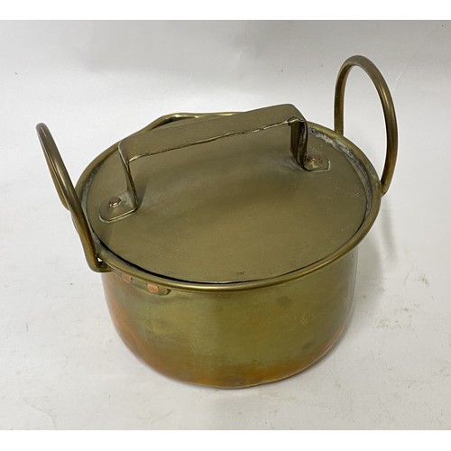 309 - Small Vintage Lidded Brass Jam Pot 18cm x 15cm