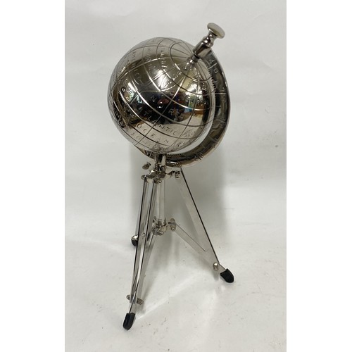 311 - Contemporary White Metal Globe on Adjustable Stand 45cm Height