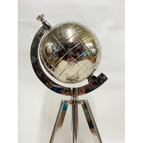 311 - Contemporary White Metal Globe on Adjustable Stand 45cm Height