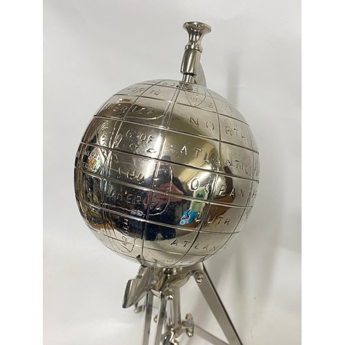 311 - Contemporary White Metal Globe on Adjustable Stand 45cm Height