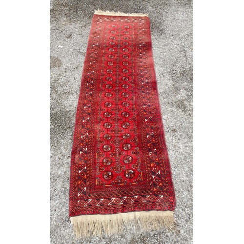 75 - Decorated Patterned Handmade Ground Runner with Labels 262cm x 79cm