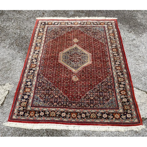 77 - Large Patterned Handmade Ground Rug with Label and Marking 253cm x 166cm