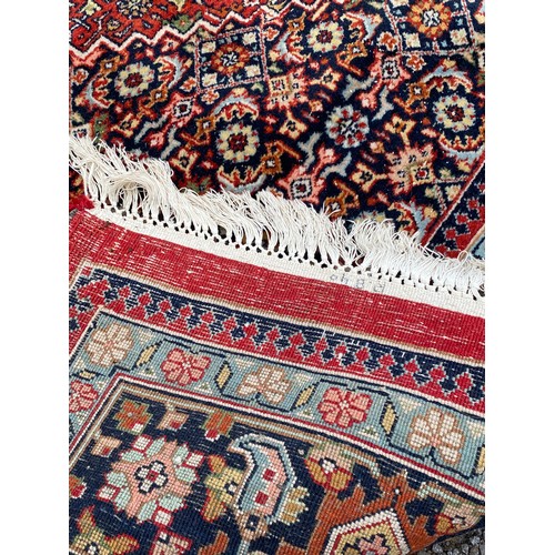 77 - Large Patterned Handmade Ground Rug with Label and Marking 253cm x 166cm