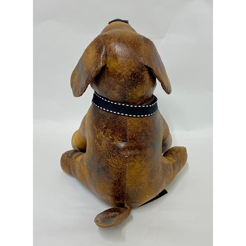 153 - Leather Clad Dog 23cm Height