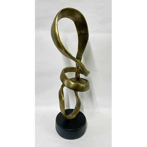 160 - Large Bronzed Metal Abstract Modernist Sculpture 57cm Height